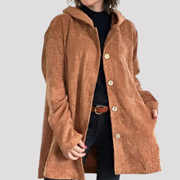 🍂 Lässige Kapuzenjacke aus Samt für den Herbst