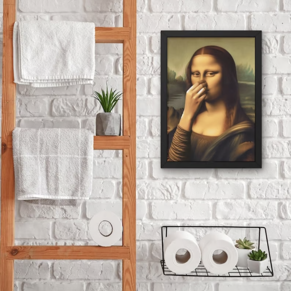 Mona Lisa mit einem Augenzwinkern – Humorvolles Poster