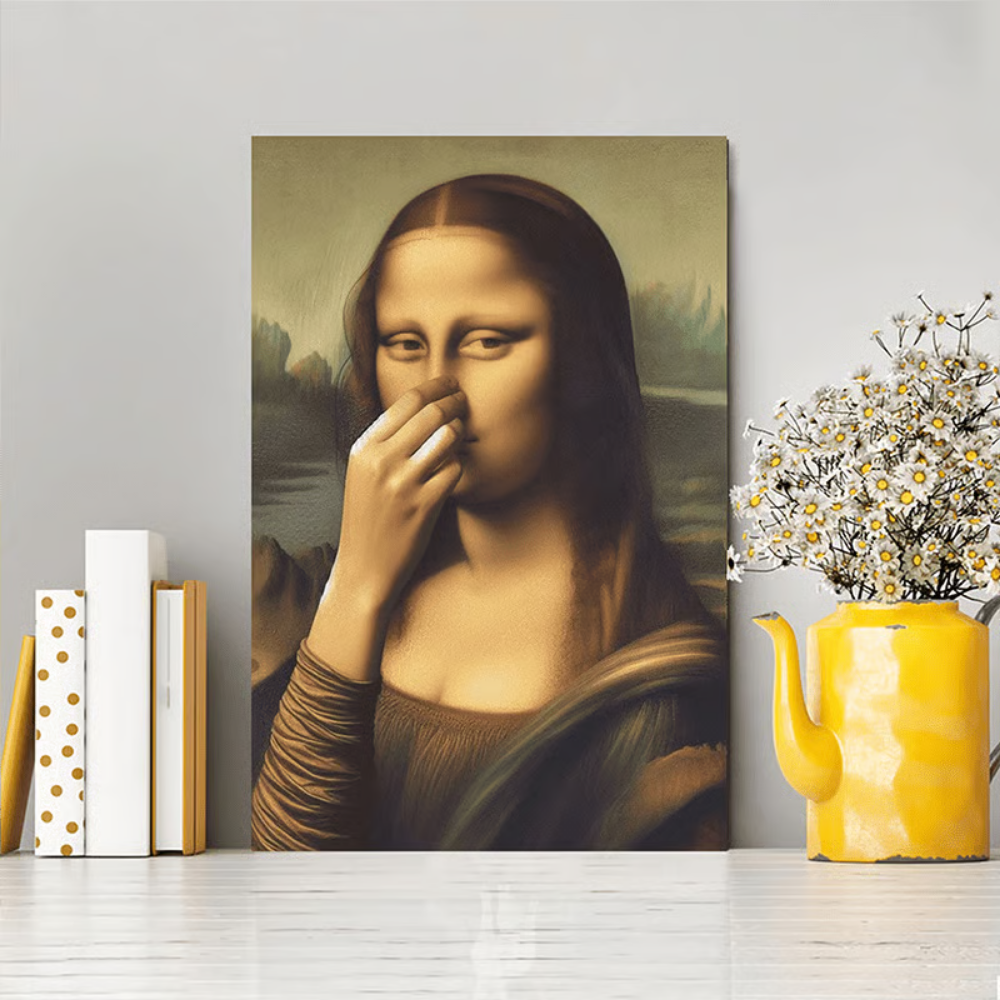 Mona Lisa mit einem Augenzwinkern – Humorvolles Poster