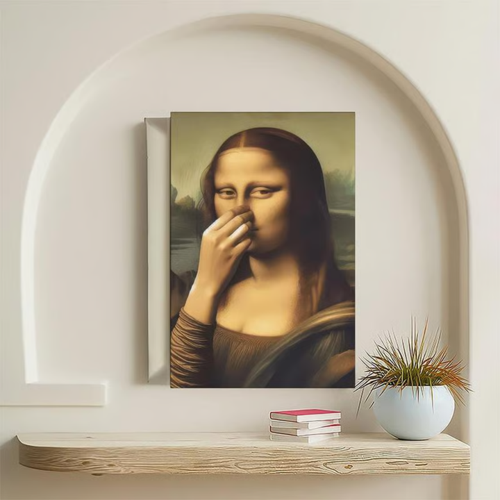 Mona Lisa mit einem Augenzwinkern – Humorvolles Poster