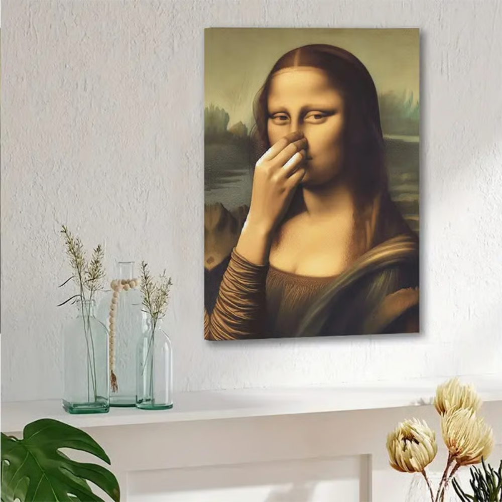 Mona Lisa mit einem Augenzwinkern – Humorvolles Poster