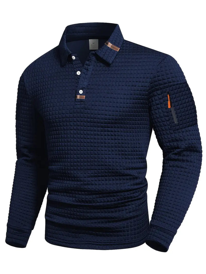 NordicWeave™ Herren Longsleeve Polo – Warm, Stilvoll & Bequem