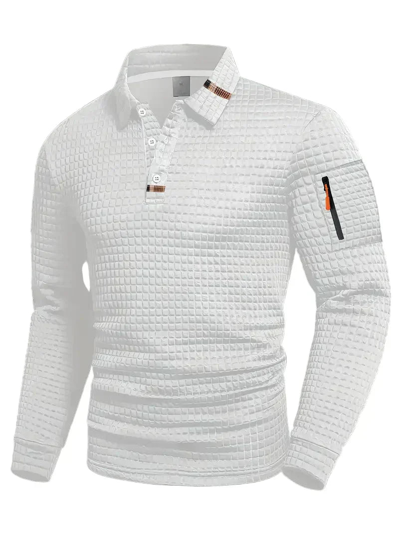 NordicWeave™ Herren Longsleeve Polo – Warm, Stilvoll & Bequem