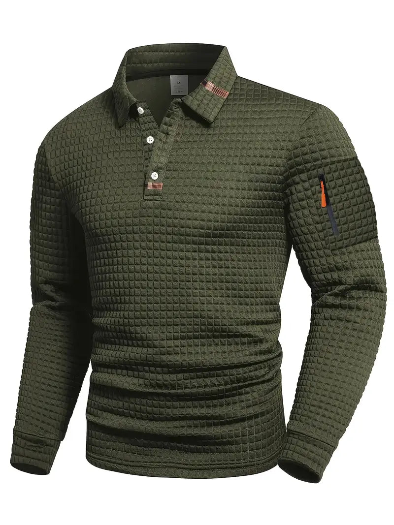 NordicWeave™ Herren Longsleeve Polo – Warm, Stilvoll & Bequem
