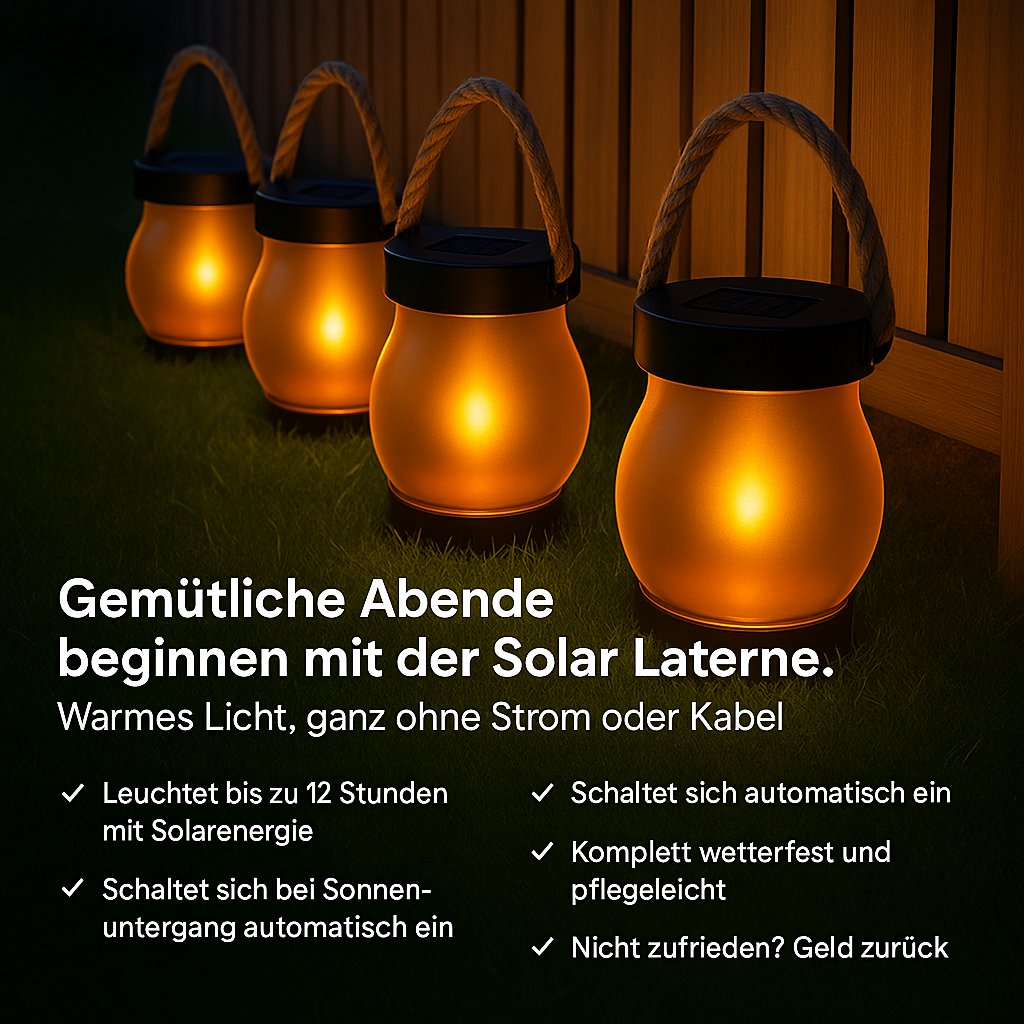 🌟 Solar-Laterne – warmes Licht für dunkle Tage