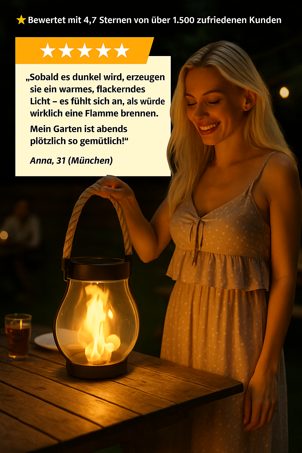 🌟 Solar-Laterne – warmes Licht für dunkle Tage