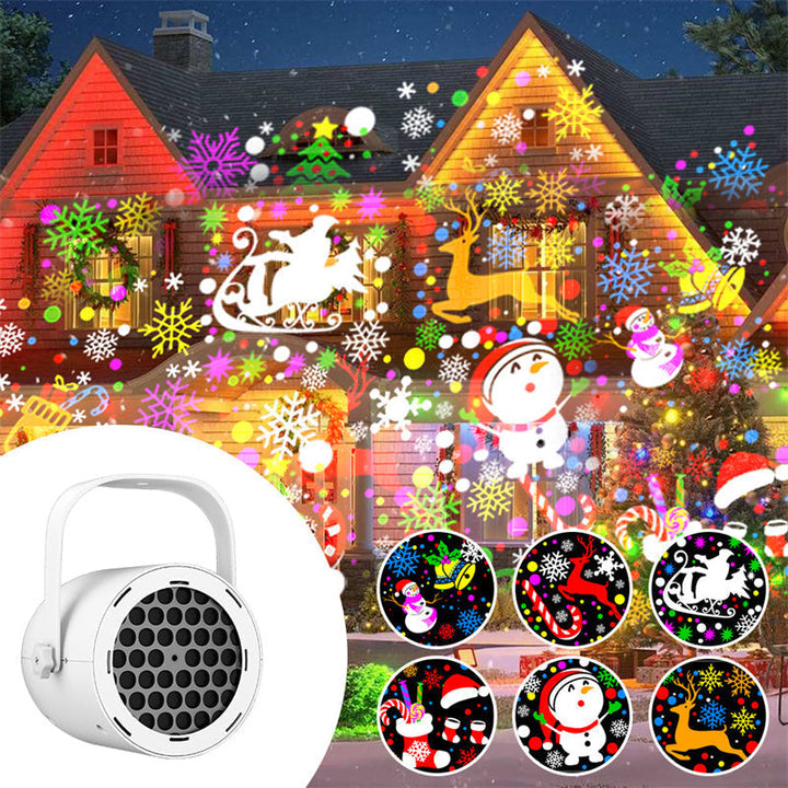 MagicLights™ Weihnachtsprojektor – 16 Austauschbare Lichtmotive für Innen & Außen