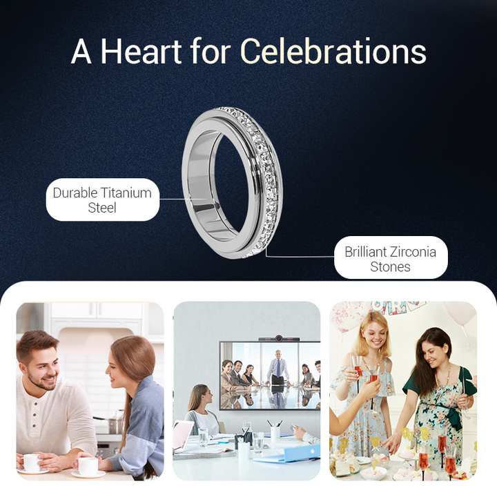 Luxuriöser drehbarer Spinner-Ring aus Stahl – stilvolles Design & entspannende Funktion